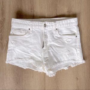 H&M white cutoff short shorts